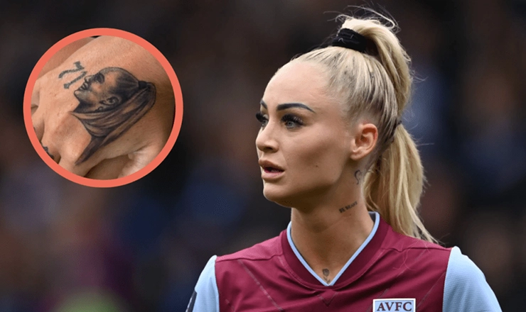 Aston Villa's Alisha Lehmann Commemorates WSL Season With a Self-portrait Tattoo on Her Arm