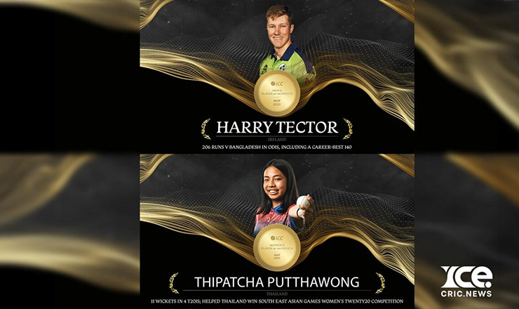 Harry Tector and Thipatcha Putthawong Clinch ICC Player of the Month Awards